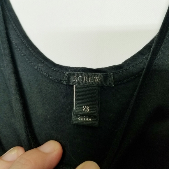 J Crew Black Sleeveless Tank Lightweight Multimedia With a sheer Beaded Panel XS - Picture 4 of 10